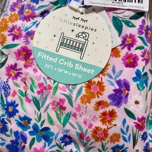 Little Sleepies Bamboo Sweet Pea Floral Fitted Crib Sheet NIP/NEW